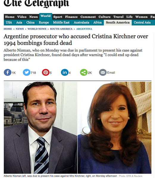 Nisman o acuza pe Fernandez, Foto: The Telegraph