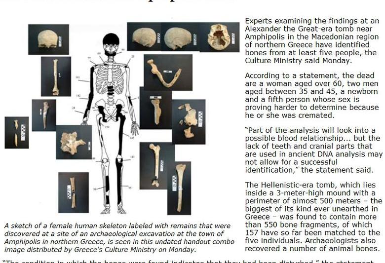 Noi descoperiri la Amphipolis, Foto: Captura din ziarul Kathimerini