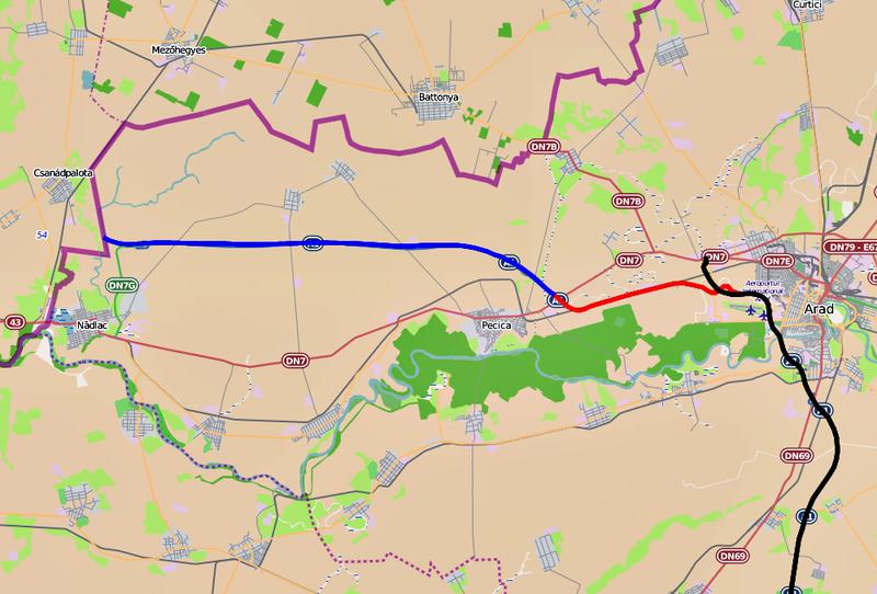 Arad - Nadlac, decembrie 2014 - Albastru (deschis circulatiei), Rosu (in lucru), Foto: Hotnews