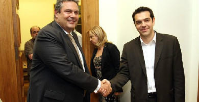Kammenos si Tsipras, liderii partidelor de guvernamant, Foto: Ekathimerini