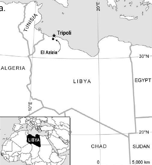 Azizia plasata pe harta, Foto: Organizatia Meteorologica Mondiala