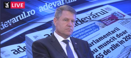 Klaus Iohannis la Adevarul Live, Foto: Captura ecran