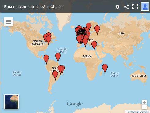 Harta #jesuischarlie, Foto: Le Monde