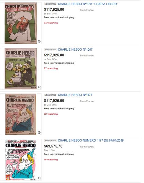 Charlie Hebdo pe eBay, Foto: eBay