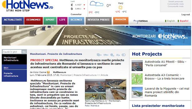 Sectiunea Proiecte de infrastructura a HotNews, Foto: Hotnews