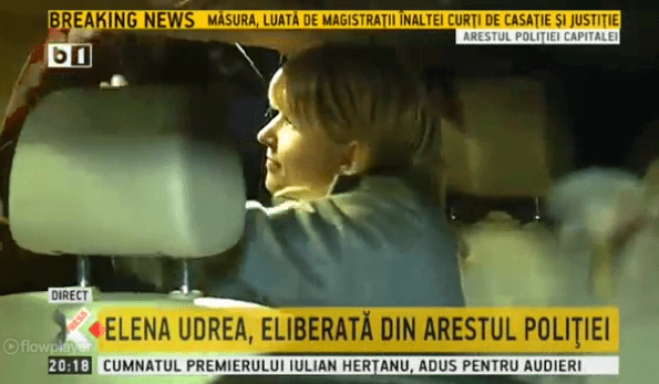 Elena Udrea, eliberata din Arestul Politiei, Foto: Captura B1TV