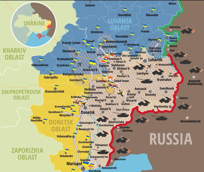 Linia frontului din estul Ucrainei - 17 februarie 2015, Foto: Armata ucraineana
