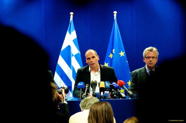 Yanis Varoufakis, ministrul grec de Finante, la Bruxelles, Foto: Consiliul European