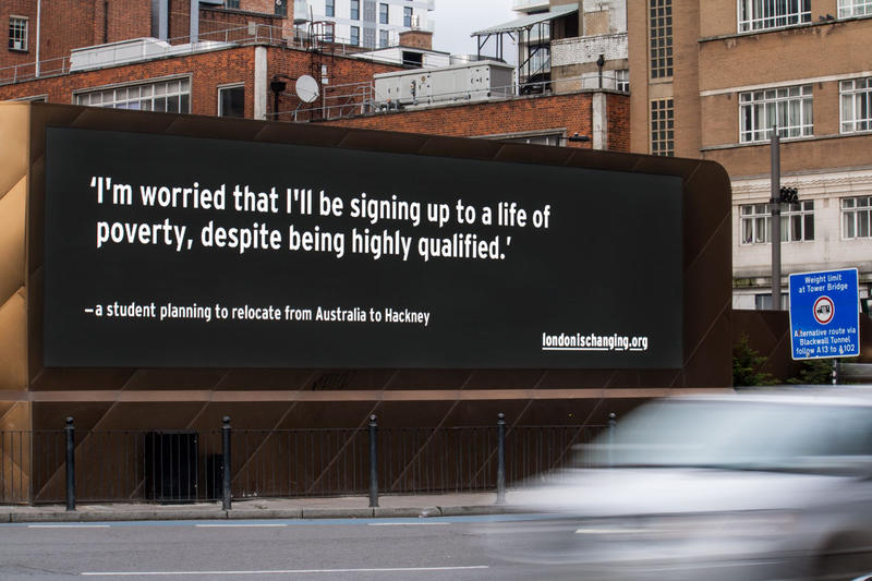 Mesaj in proiectul LondonIsChanging, Foto: LondonIsChanging.org