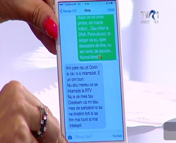 Mesaje Udrea Ghita 2, Foto: Captura TVR1
