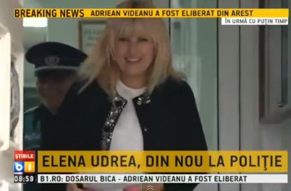 Elena Udrea iesind de la politie, Foto: captura B1 TV