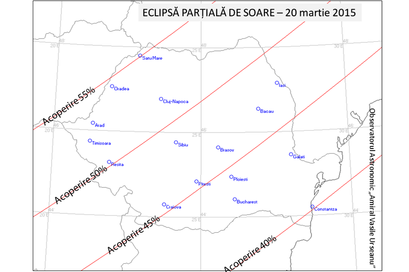 Eclipsa partiala de Soare, Foto: Observatorul Astronomic "Amiral Vasile Urseanu"