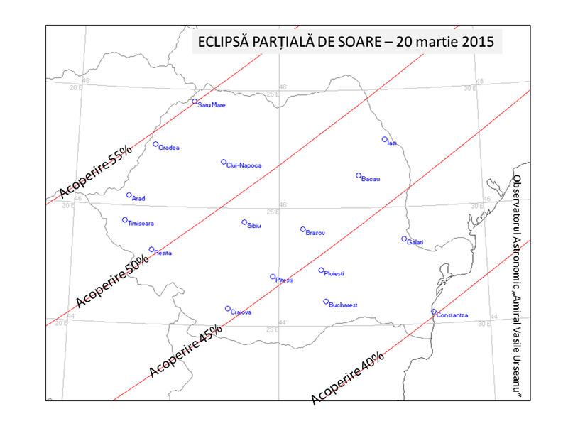 Eclipsa partiala de Soare, Foto: Observatorul Astronomic "Amiral Vasile Urseanu"