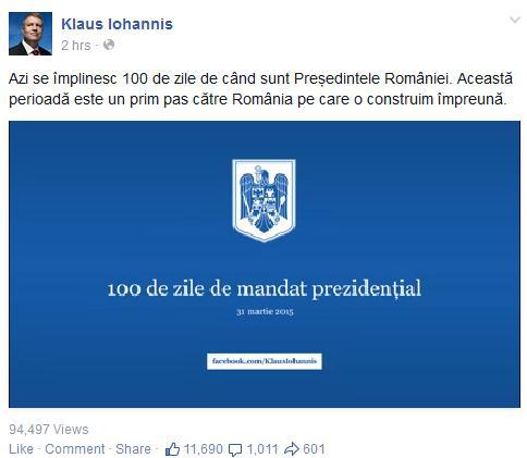 Postarea jubiliara a lui Klaus Iohannis, Foto: Hotnews