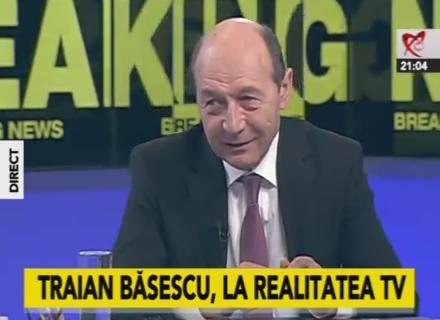 Traian Basescu la Realitatea TV, Foto: Captura Realitatea TV