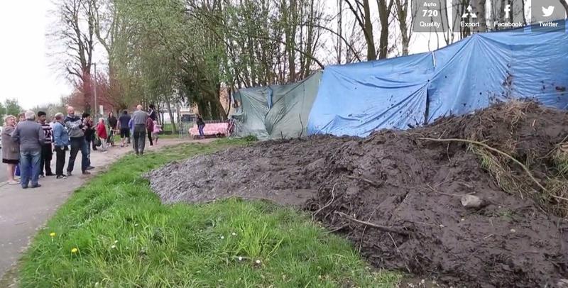 Tabara de romi din Haubourdin, Foto: Captura Dailymotion