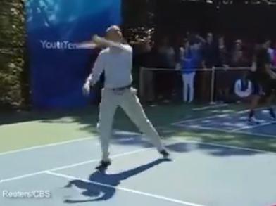 Obama joaca tenis, Foto: Captura YouTube