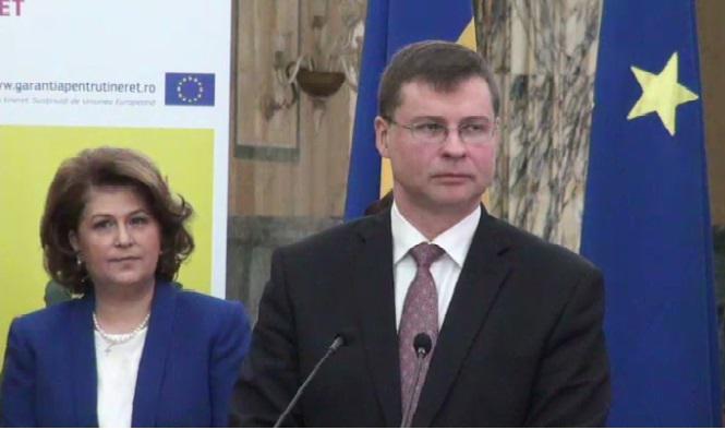 Valdis Dombrovskis, declaratii la Bucuresti, Foto: Hotnews