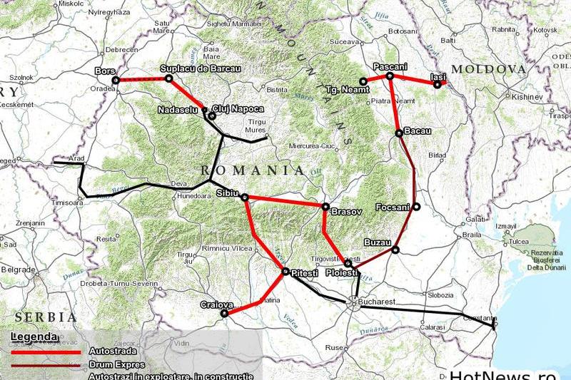Harta - autostrazi si drumuri expres prioritare pana in 2020, Foto: Hotnews