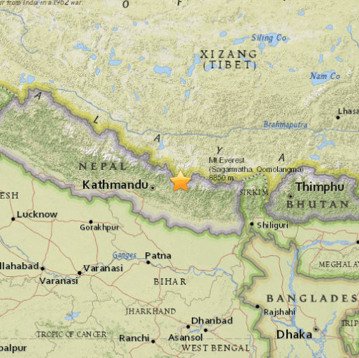 Cutremur in Nepal, Foto: USGS