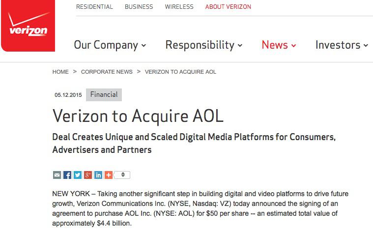 Anuntul facut de Verizon , Foto: verizon.com