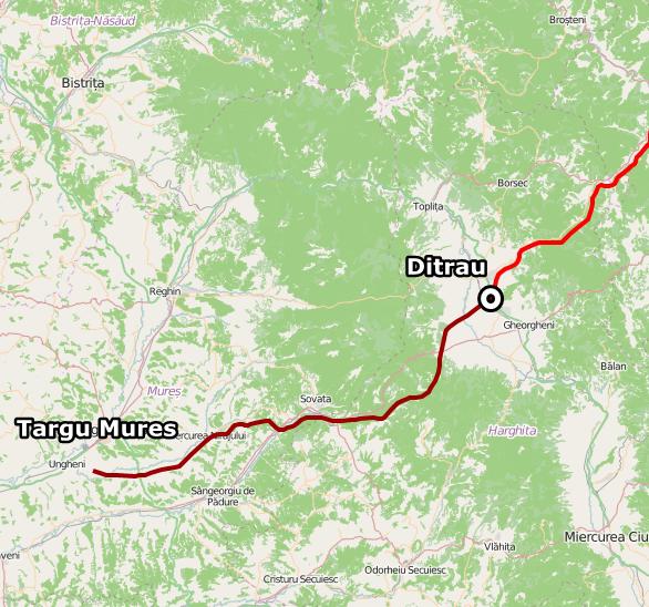 Tronsonul de autostrada planificat intre Tg Mures si Ditrau, Foto: Hotnews