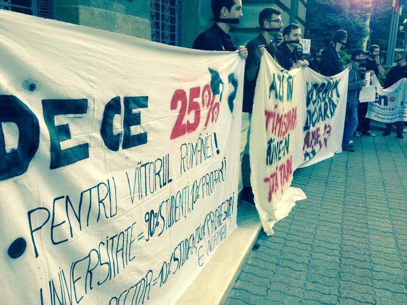 Proteste ale studentilor la Timisoara, Foto: Facebook / studentiiocupauniversitatile