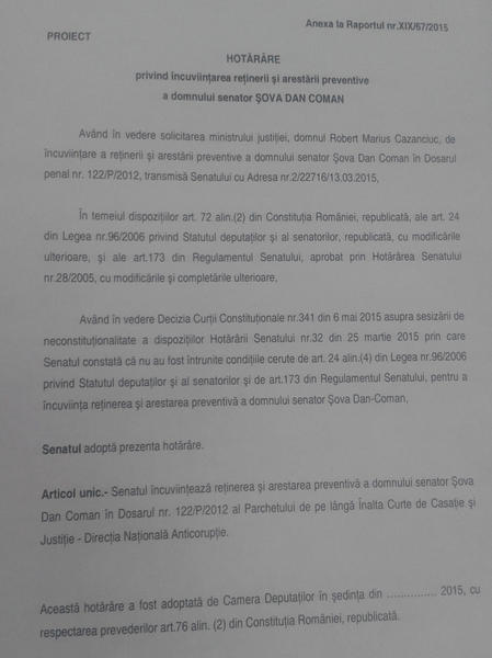 Proiect de hotarare Sova, Foto: Hotnews