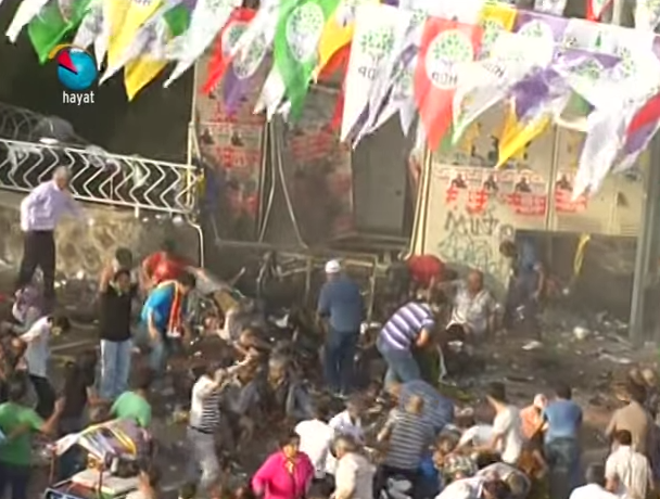 Explozie la un miting electoral kurd din Turcia, Foto: Captura Youtube.com