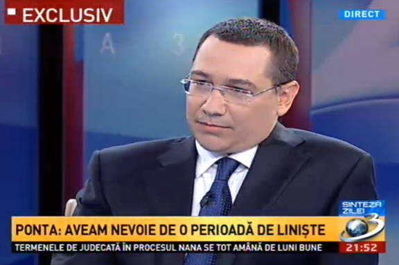 Victor Ponta la Sinteza Zilei, Foto: captura Antena 3