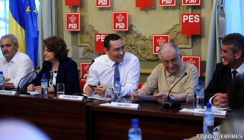 Liviu Dragnea, Rovana Plumb, Victor Ponta, Ion Iliescu si Gabriel Oprea, Foto: Agerpres