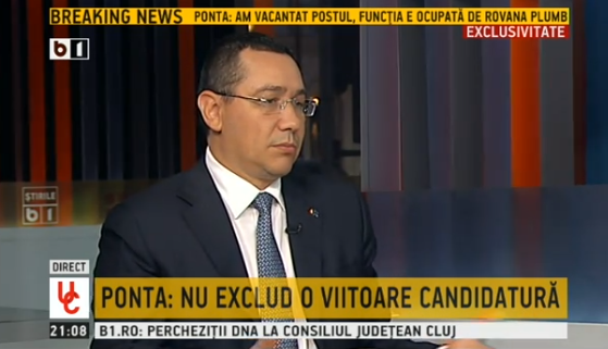 Victor Ponta, la B1TV, Foto: Captura B1TV