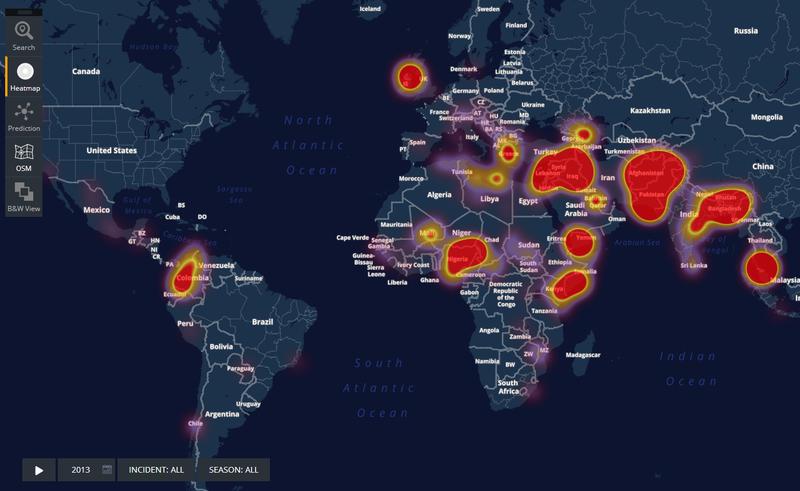 Harta Globala a Atacurilor Teroriste - 2013, Foto: Hotnews