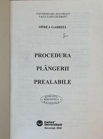 Foto carte Procedura plangerii prealabile 1