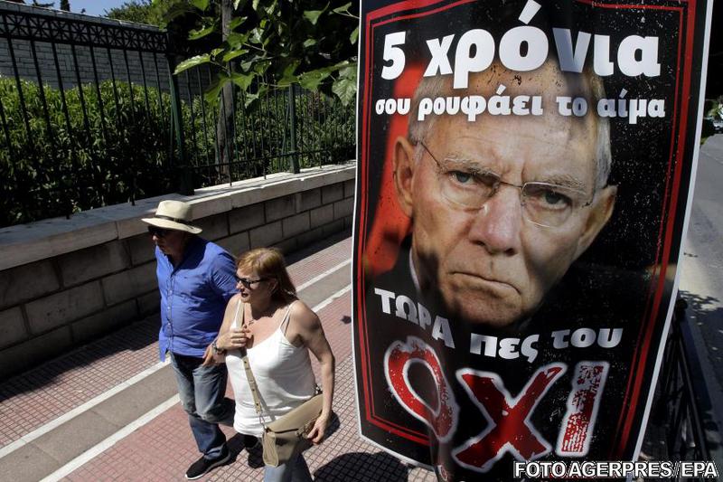 Ministrul german de Finante, prezentat de Syriza drept vampirul care a supt sangele Greciei, Foto: Hotnews
