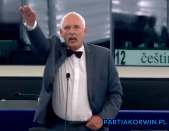 Un eurodeputat polonez a efectuat salutul nazist in PE, Foto: Captura Youtube.com