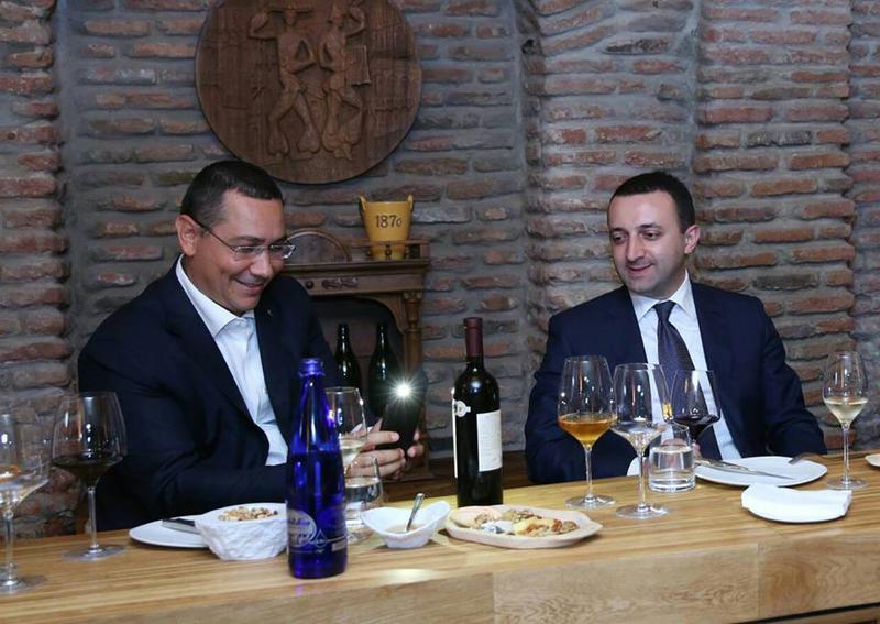 Victor Ponta, la o degustare de vinuri cu premierul georgian Irakli Garibashvili, Foto: Facebook/Irakli Garibashvili