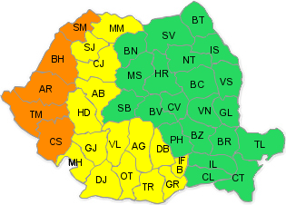 Cod portocaliu si cod galben de canicula, valabile joi, Foto: ANM