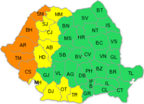 Cod portocaliu si cod galben de canicula, valabile vineri
