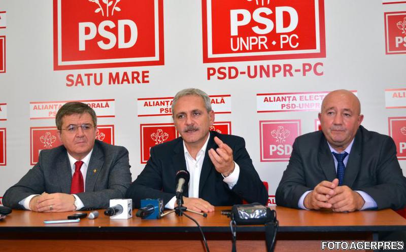 Mircea Govor (st.), Liviu Dragnea si Dorel Coica, primarul Satu Mare (dr.), Foto: Agerpres