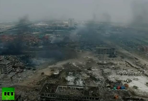 Zona exploziilor de la Tianjin, Foto: Captura RT