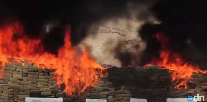 Incinerarea drogurilor la granita Mexicului cu SUA, Foto: Captura YouTube