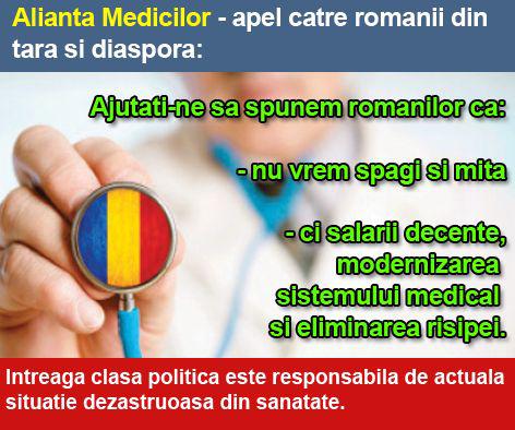 Afis Alianta Medicilor, Foto: Hotnews