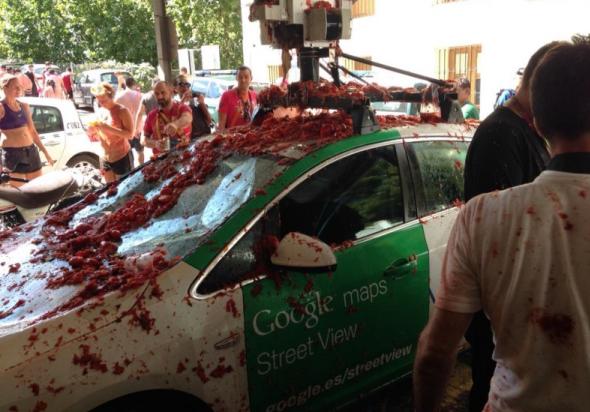 Google Street View la Tomatina, Foto: captura Google