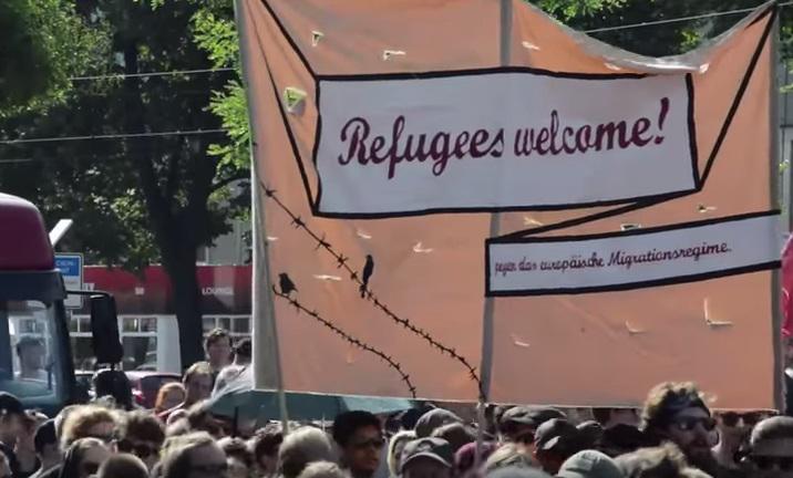Manifestatie de sustinere a refugiatilor, Foto: Captura Youtube.com