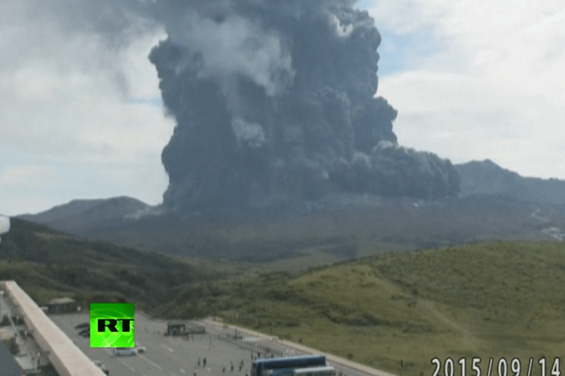 Aso, cel mai mare vulcan din Japonia a erupt fara avertisment, Foto: Captura YouTube