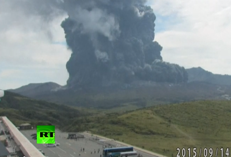 Aso, cel mai mare vulcan din Japonia a erupt fara avertisment, Foto: Captura YouTube