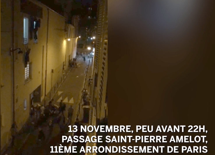 Oameni fugind de teoristii din Bataclan, Foto: Captura YouTube