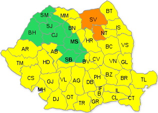 Cod galben si cod portocaliu de ploi, Foto: ANM