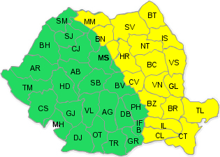 Cod galben de ploi, vant puternic si ninsori in jumatate de tara, Foto: ANM